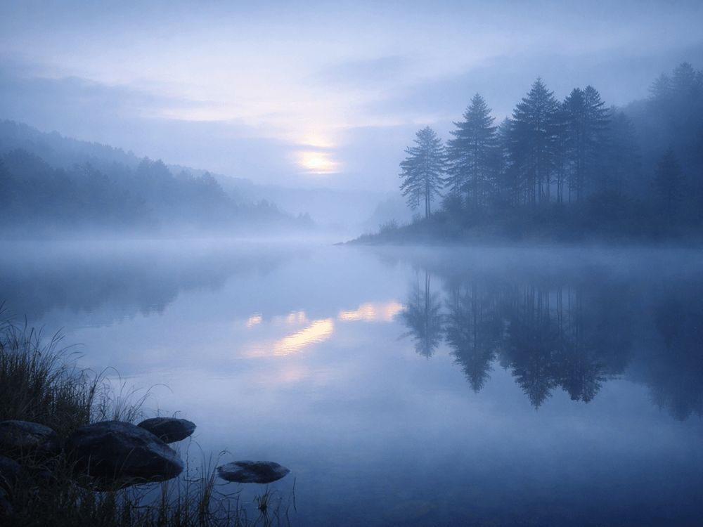 Misty Lake in the morning